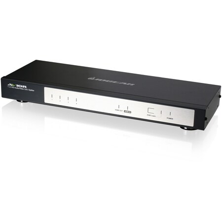 IOGEAR Video/Audio Splitter - Ports Qty: 4 - Rack-Mountable GHSP8214E